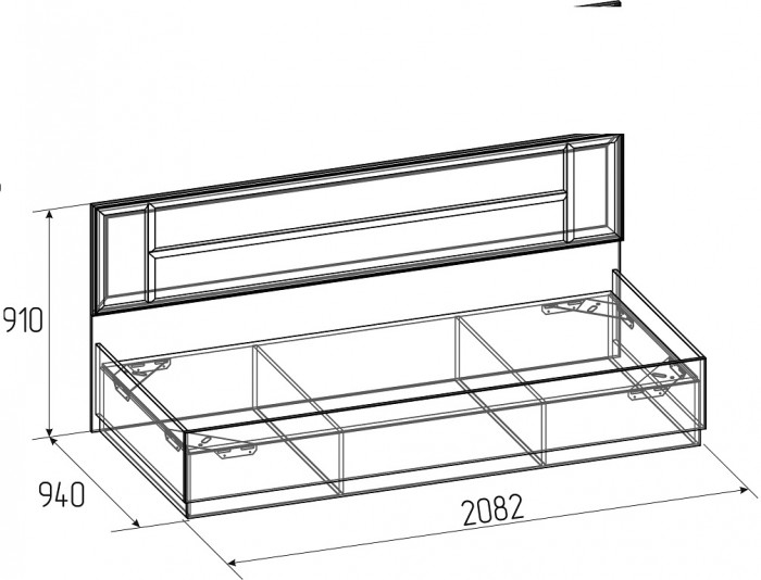 Кровать Аурелио 80, Антрацит-Блеквуд Сатиновый