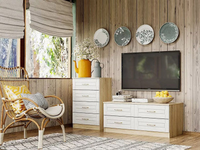 Гостиная Оливия 7 Дуб Сонома/белое дерево