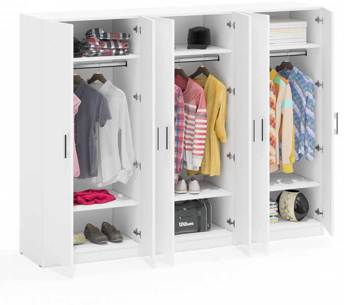 Три Шкафа С-МД-СК9Ш к компьютерному столу С-МД-СК9, белый шагрень