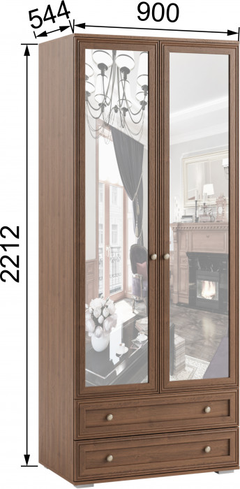 Модульная спальня Ричард, набор 4, Орех донской