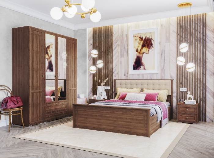 Модульная спальня Ричард, набор 4, Орех донской