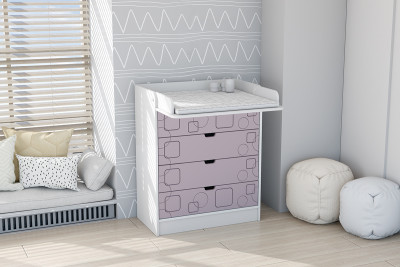 Детский Комод раскладной Бриз МДФ, Белый/Ирис (Квадрат)
