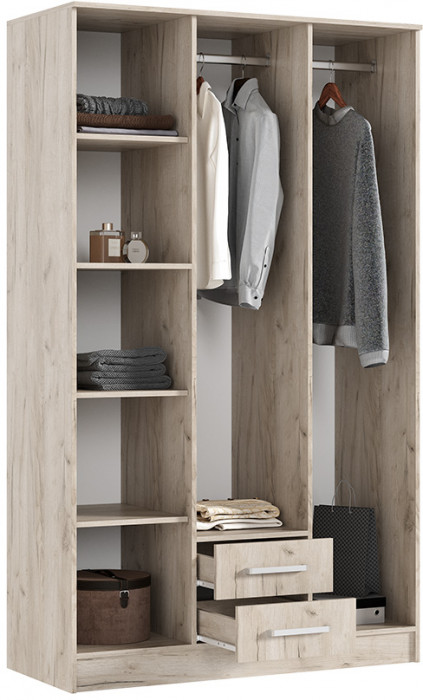 Шкаф 3-х дверный для одежды Мартина, Крафт серый/Кашемир