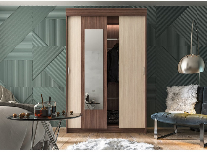 Шкаф-купе Бассо, ясень шимо темный/ясень шимо светлый