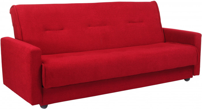 Раскладной диван-кровать, прямой, книжка, цвет красный, Милан 140