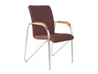 Стул Самба хром/ к/з коричневый