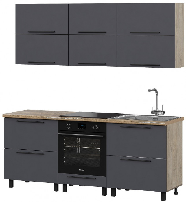 Кухня Этна 2.0 м. Комплект 2, софт графит