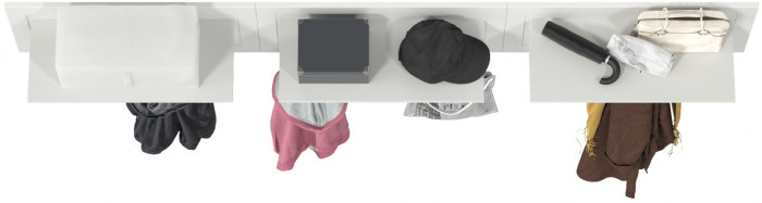 Остин 15.12 Вешалка + 15.12 Вешалка + 15.12 Вешалка, цвет белый шагрень, ШхГхВ 239,1х29,6х39,7 см.