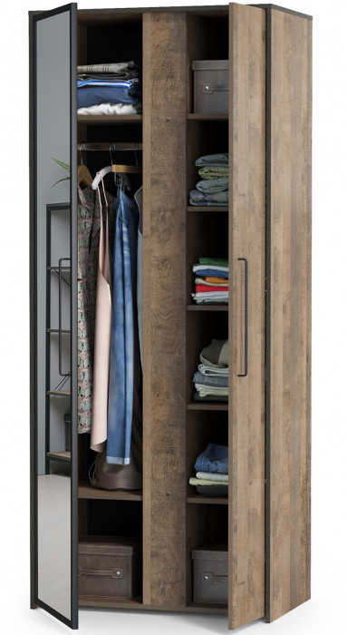 Трувор 13.204.01 Шкаф с зеркалом, дуб гранж песочный/интра