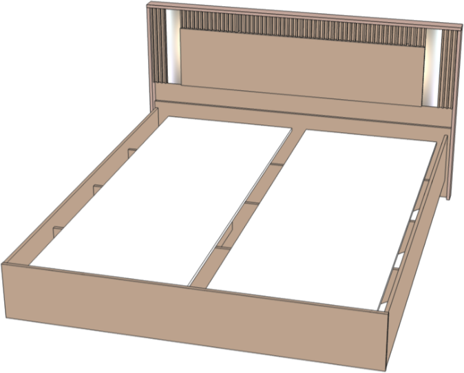 Кровать двуспальная 160х200 "Харди" с зеркальными вставками - Латте/Ирландский ликер