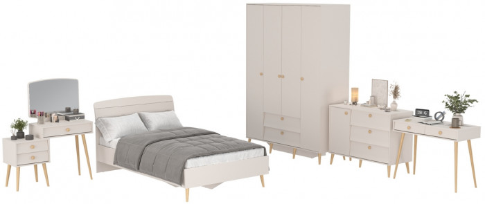 Афина Спальня 16-1200, цвет кашемир серый, сп.м. 1200х2000 мм., б/м, основание есть - фанера