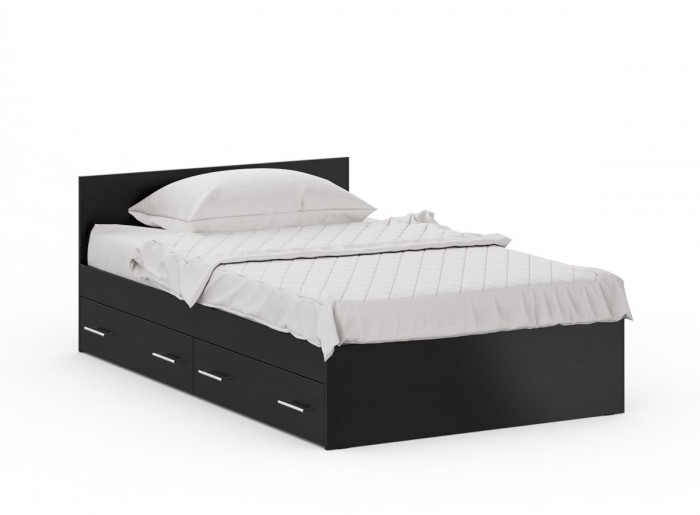 Кровать с ящиками 1200 + угловой шкаф Стандарт, венге