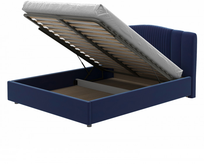 Кровать-12М с подъемным основанием 1400 темно-синяя