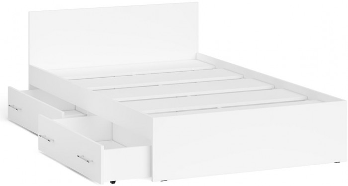 Мори Кровать с ящиками 1200, белый