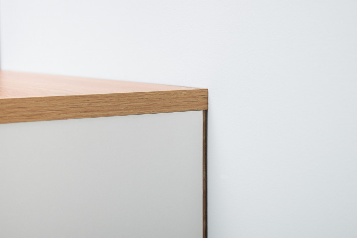 Остин 16.240 Комод, цвет белый шагрень/дуб крафт золотой, ШхГхВ 160,1х41,9х75,4 см. (шесть выдвижных ящиков)