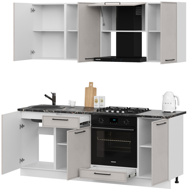 кухня Либерти 2,0м белый/лиственница