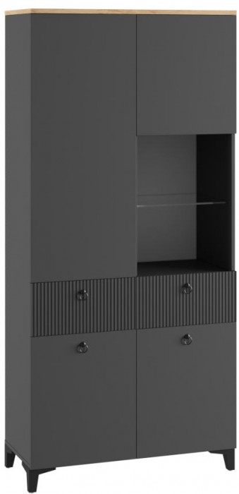 Шкаф со стеклом Ника 800, Эйхория, Графит