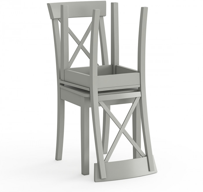 Два стула Мебель--24 Гольф-14 разборных, цвет серый, деревянное сиденье серое, ШхГхВ 41х42х95 см., от пола до верха сиденья 47 см.