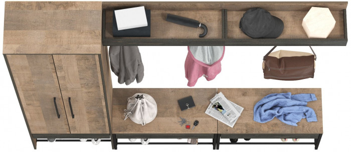 Трувор Прихожая 211, дуб гранж песочный/интра