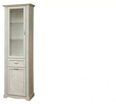 Шкаф-витрина Сохо 32.06 бетон белый/бетон патина