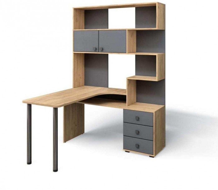 Стол Компьютерный СК-10 ЛЕВЫЙ Дуб крафт/Графит