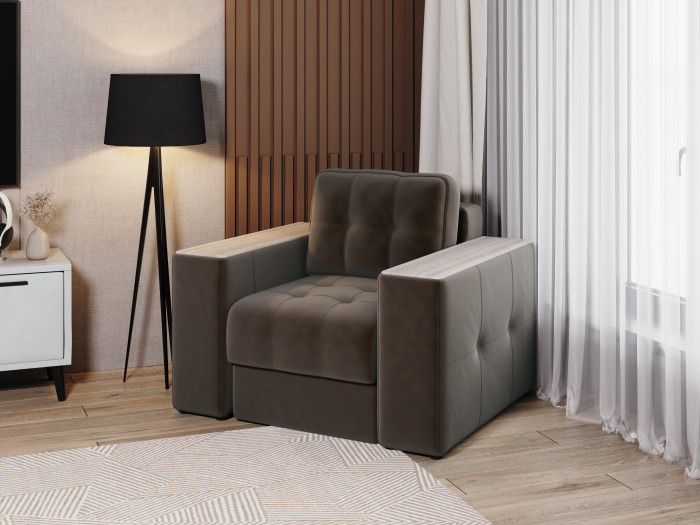 Кресло Нави, Коричневый/Сандал белый МДФ