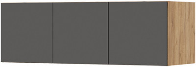 Хелен АН 03 Антресоль 1200 (1200х400х460) серый графит/дуб крафт золото