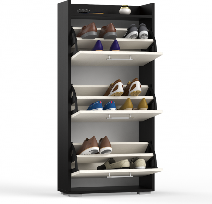 Обувница СВК ХЛ, цвет венге/дуб лоредо, ШхГхВ 136х60х25 см.