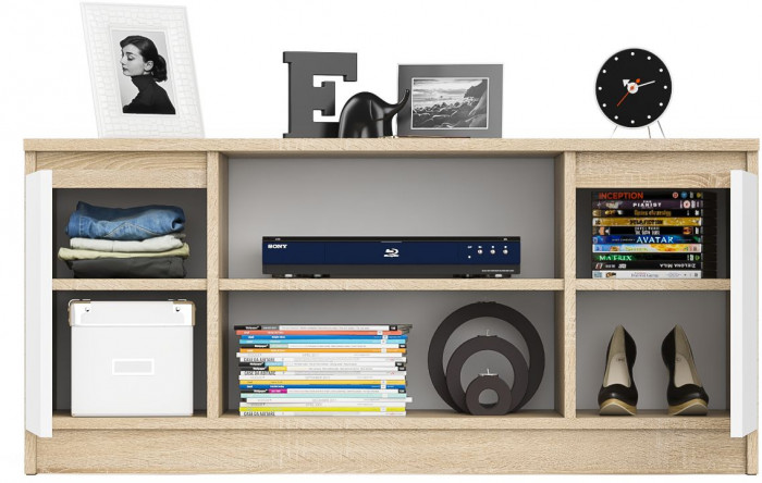 Мори Тумба ТВ МТВ1200.1, дуб сонома/белый