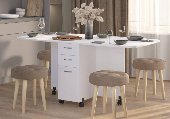 Стол-книжка с ящиками 1-6702бел, белый