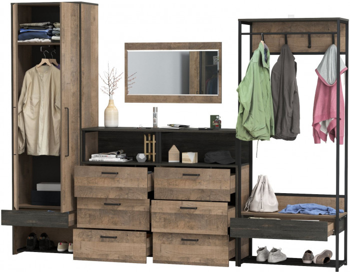 Трувор Прихожая 235, дуб гранж песочный/интра