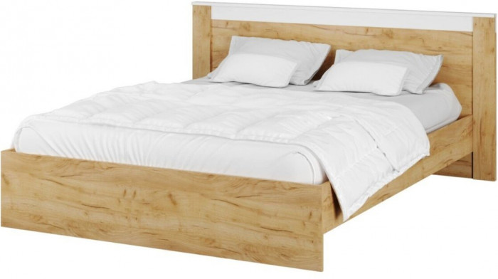 Адель Кровать (1,4) дуб крафт золотой/белый