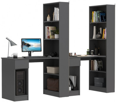 Лайт Шкаф комбинированный 10.01 + 10.01, тёмно-серый