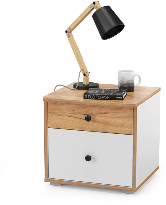 Вуди Компоновка № 36, цвет белый премиум/дуб крафт золотой/саванна латте, сп. м. 900х2000 мм., б/м, основание есть, матрас высотой до 200 мм.