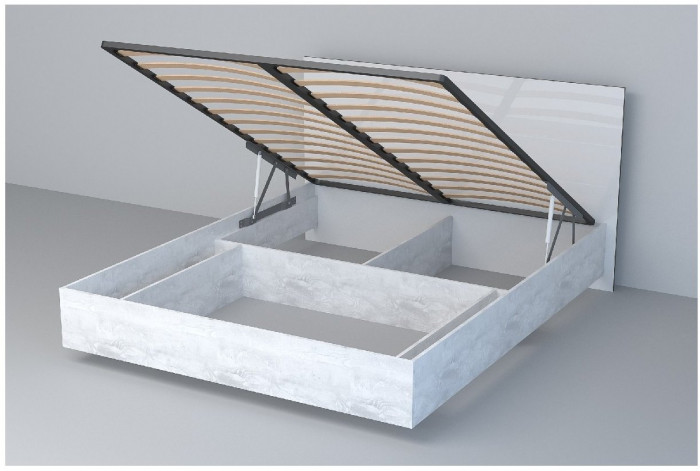 Кровать 1,4 арт.031 (ЛДСП) ПМ. (Дуб Крафт Золотой/Белый Глянец)