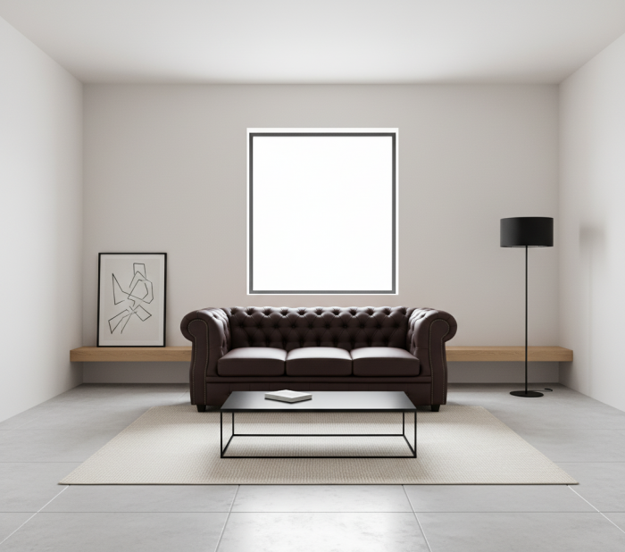 Диван Честер ЛОФТ 3-х местный, коричневый венге