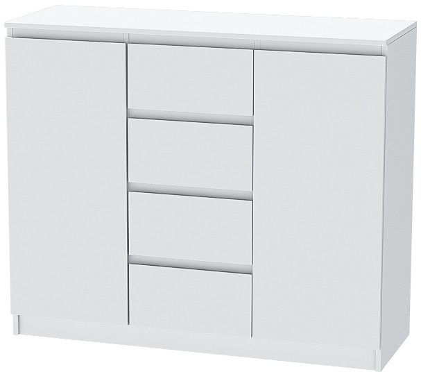 Кэт-1 Комод 2-Ств./Ящики, Белый/Белый