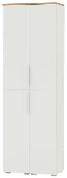 Октава 13.228 Шкаф-пенал + 13.228 Шкаф-пенал, цвет белый шагрень/дуб крафт золотой/фасады МДФ белый шагрень, ШхГхВ 64,4х35,3х197,6 см.