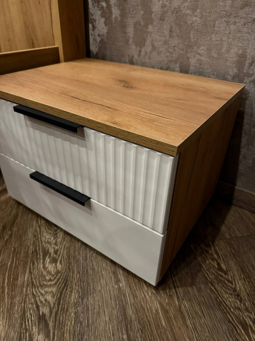 Марвэл Тумбы прикроватные 2шт, Дуб крафт/Браш мени грин