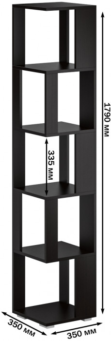 Стеллаж СВК 2 шт., цвет венге/дуб лоредо, ШхГхВ 70х35х179 см.(венге 1 шт. + дуб лоредо 1 шт.)