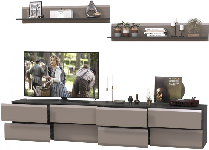 Сидней Комплектация № 044, корпус: антрацит/фасады: МДФ веллюто капучино