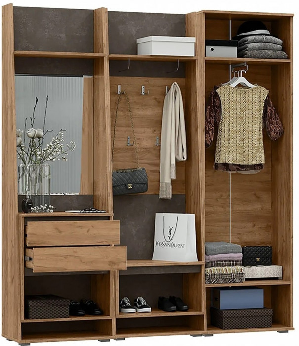 Модульная прихожая Соренто (Дуб Крафт / Бетон)