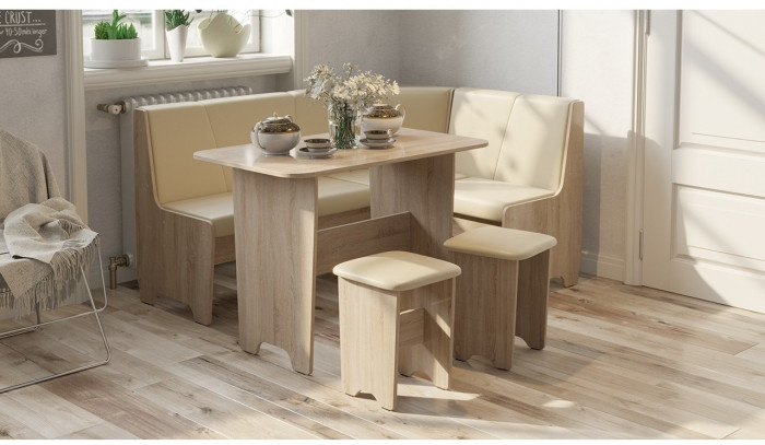 Техас Кухонный уголок Исп.1 (Венге/Экокожа бежевая)