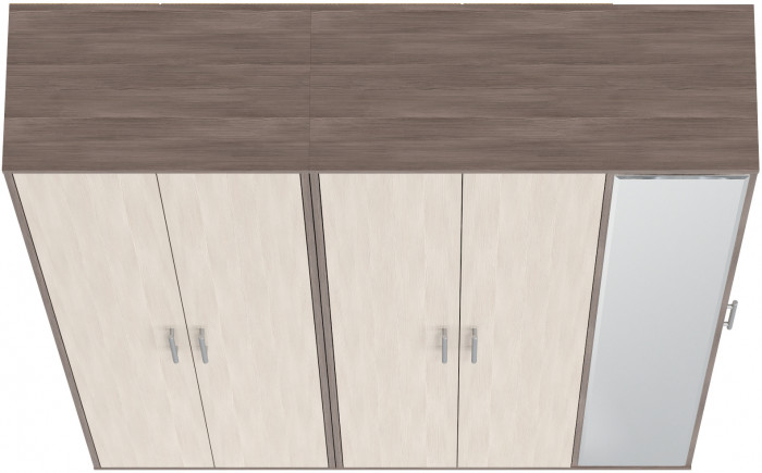 Прихожая Домино-мини + Шкаф для одежды Домино, цвет бодега тёмный/бодега светлый, ШхГхВ 148х36х202 см., универсальная сборка