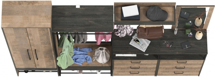 Трувор Прихожая 242, дуб гранж песочный/интра