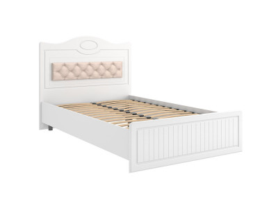 Кровать 1200 с мягким элементом Монако МН-7 + МН-7А белое дерево