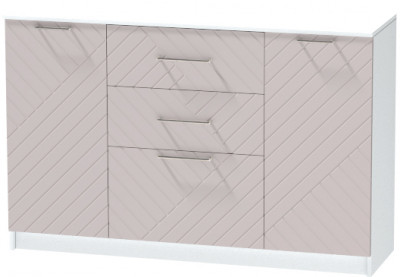 Комод №3 "Иннэс-7", Белый/Грэй софт