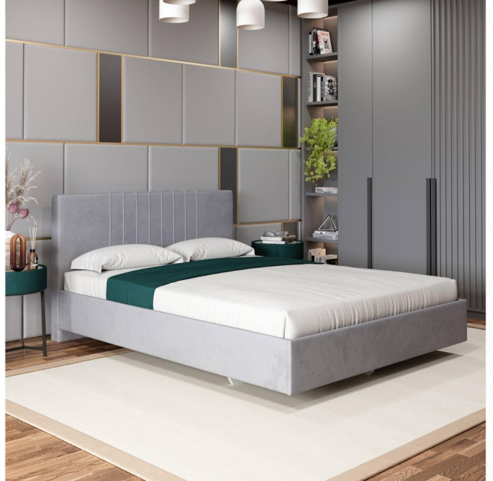 Кровать с латами Соло 180*200, Серый