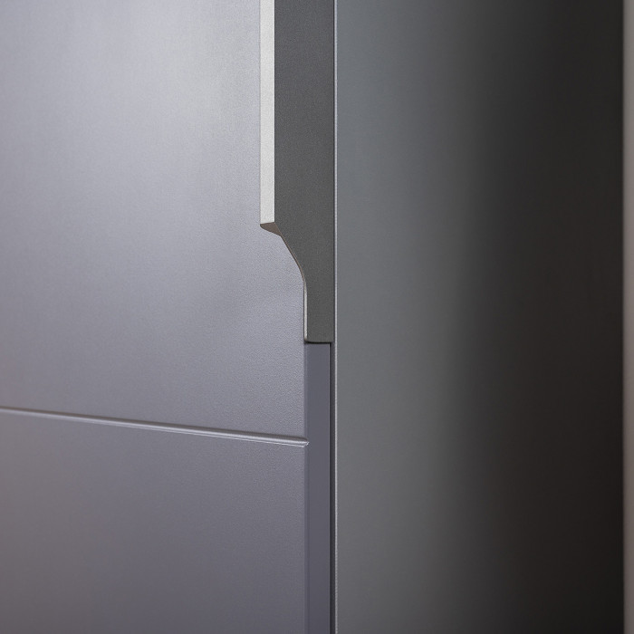 Октава Прихожая 23, цвет серый графит/дуб крафт золотой/фасады МДФ серый графит, ШхГхВ 161,5х35,4х197,6 см., универсальная сборка