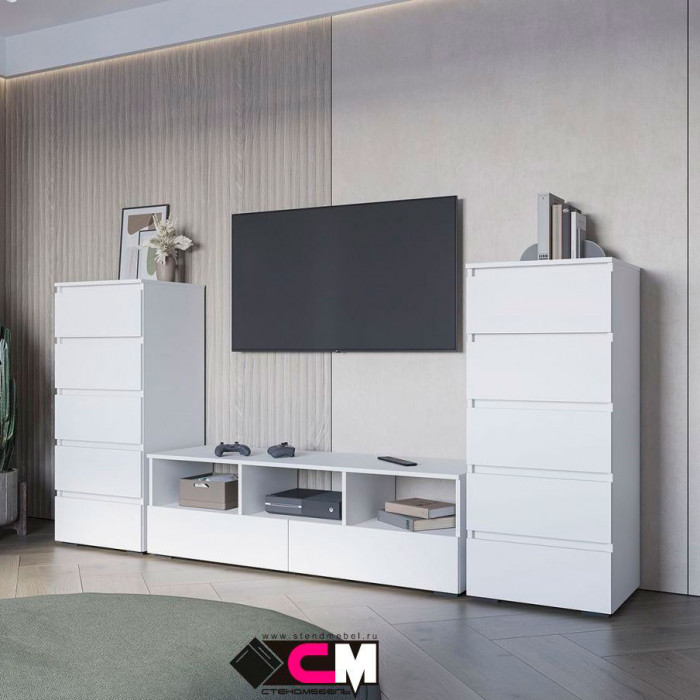 Хелен КМ 03 Комод 502 5 ящиков (0,502х1,188х0,460) белый/белый